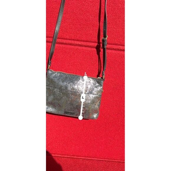 Fossil Metallic Crossbody Bag /purse With Snake Print Accents & Adjustable Strap - Picture 13 of 14